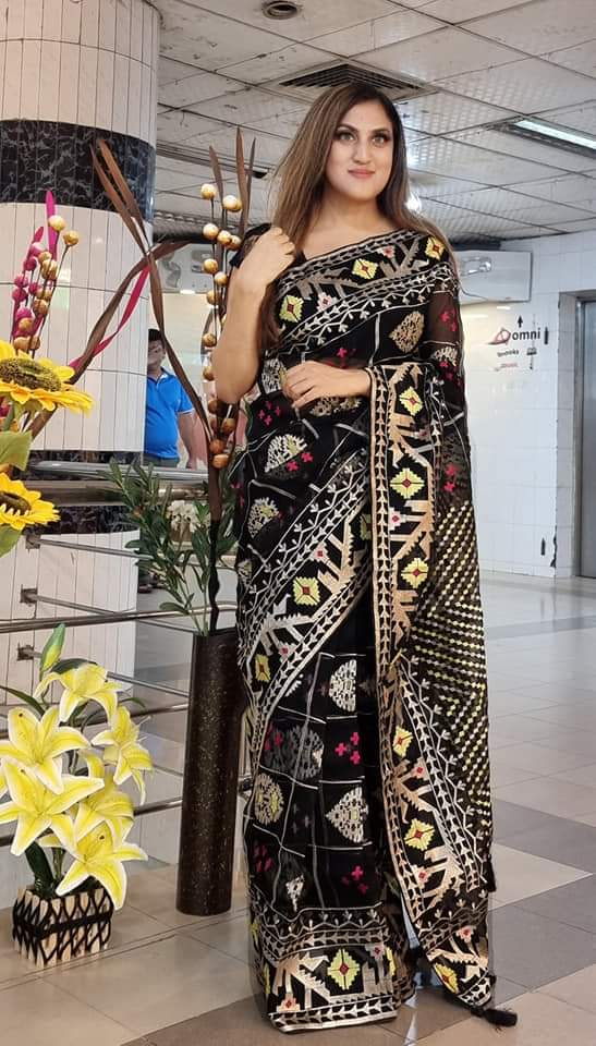 Half Silk Hand Printed Saree Half Silk Hand Printed Saree