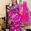 Half Silk Hand Printed Saree
