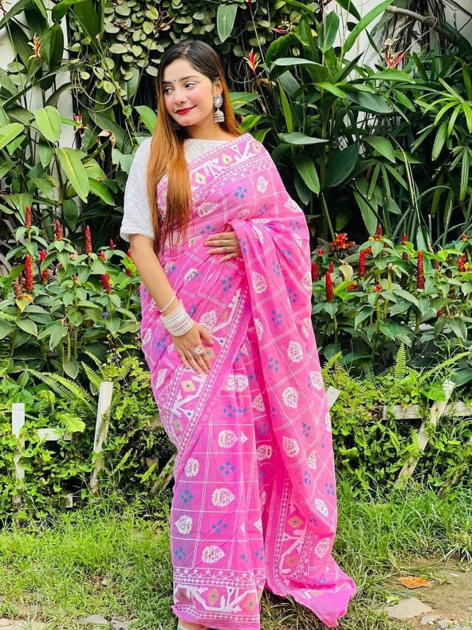 Half Silk Hand Printed Saree (2) Half Silk Hand Printed Saree (2)