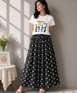 Linen Skirt and T-Shirt Set (2)
