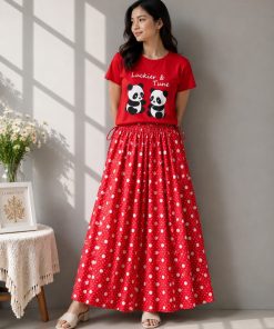 Linen Skirt and T-Shirt Set
