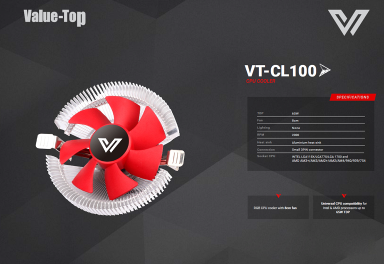 Value Top VT-CL100 Air CPU Cooler