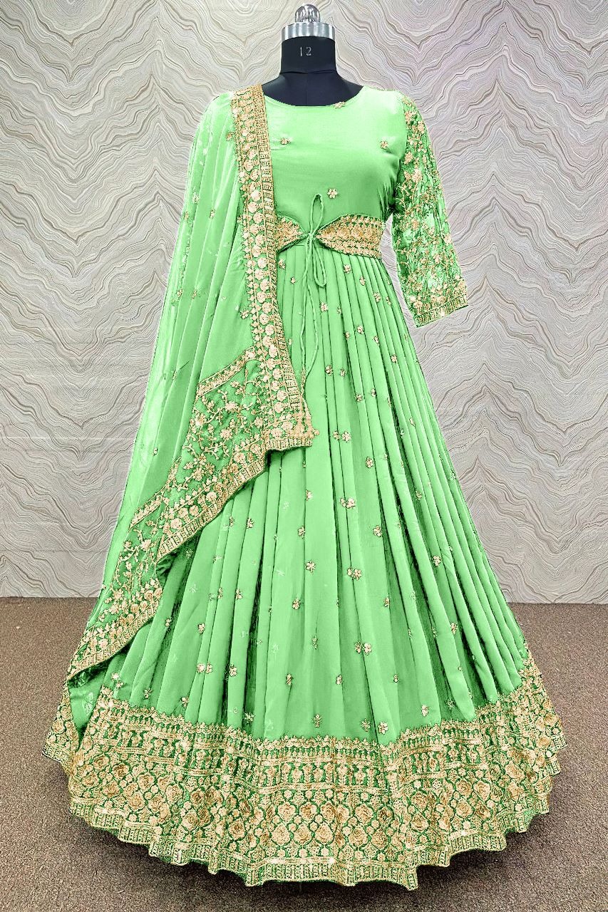 Semi Stitched Georgette Embroidery Semi Stitched Georgette Embroidery