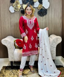 Embroidery Cotton Three Piece