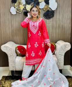 Embroidery Cotton Three Piece