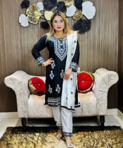 Embroidery Cotton Three Piece