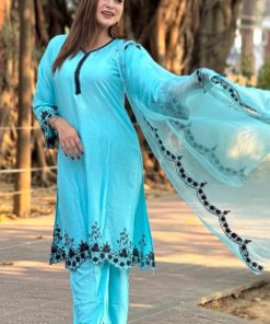 Embroidery Cotton Three Piece