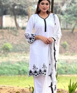 Embroidery Cotton Three Piece