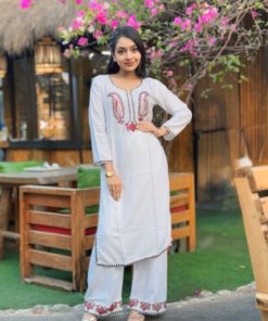 Embroidery Cotton Two Piece Co-Ord Set