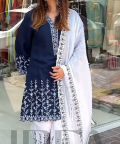 Soft Cotton Embroidery Three Piece