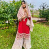 Viral Red Garara Three Piece