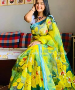 Hand Print Half Silk Saree