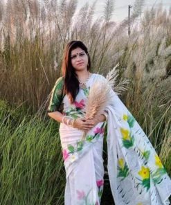 Hand Print Half Silk Saree