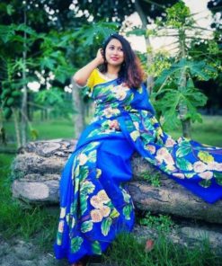 Hand Print Half Silk Sharee