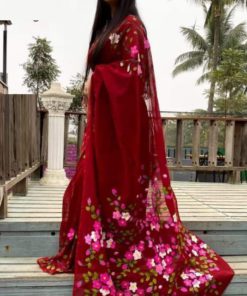 Hand Print Half Silk Sharee