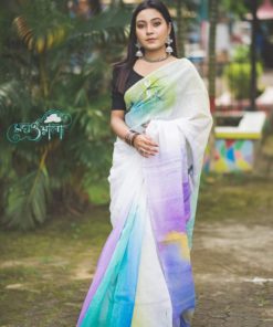 Hand Print Half Silk Sharee