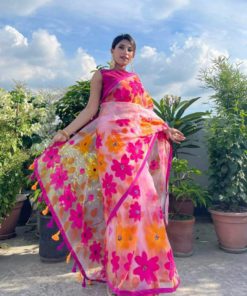 Hand Print Half Silk Sharee