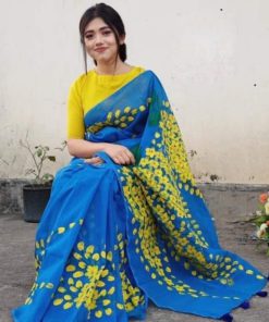 Hand Print Half Silk Sharee