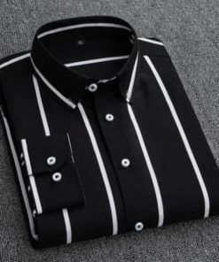 Men's Long Sleeve Stripe Print Shirt
