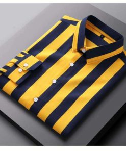 Men's Long Sleeve Stripe Print Shirt