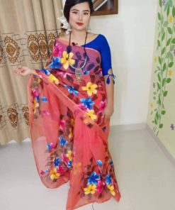 New Handprint Embroidery Half-Silk Sarees
