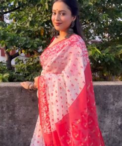 Skin Print Reshom Silk Sharee