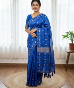 Half Silk Jamdani Print Saree