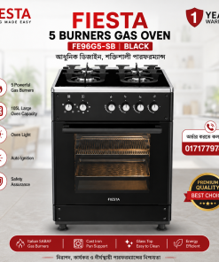 FIESTA FG66G4-E 4 Burner Gas Oven 65L Black | Allmarket